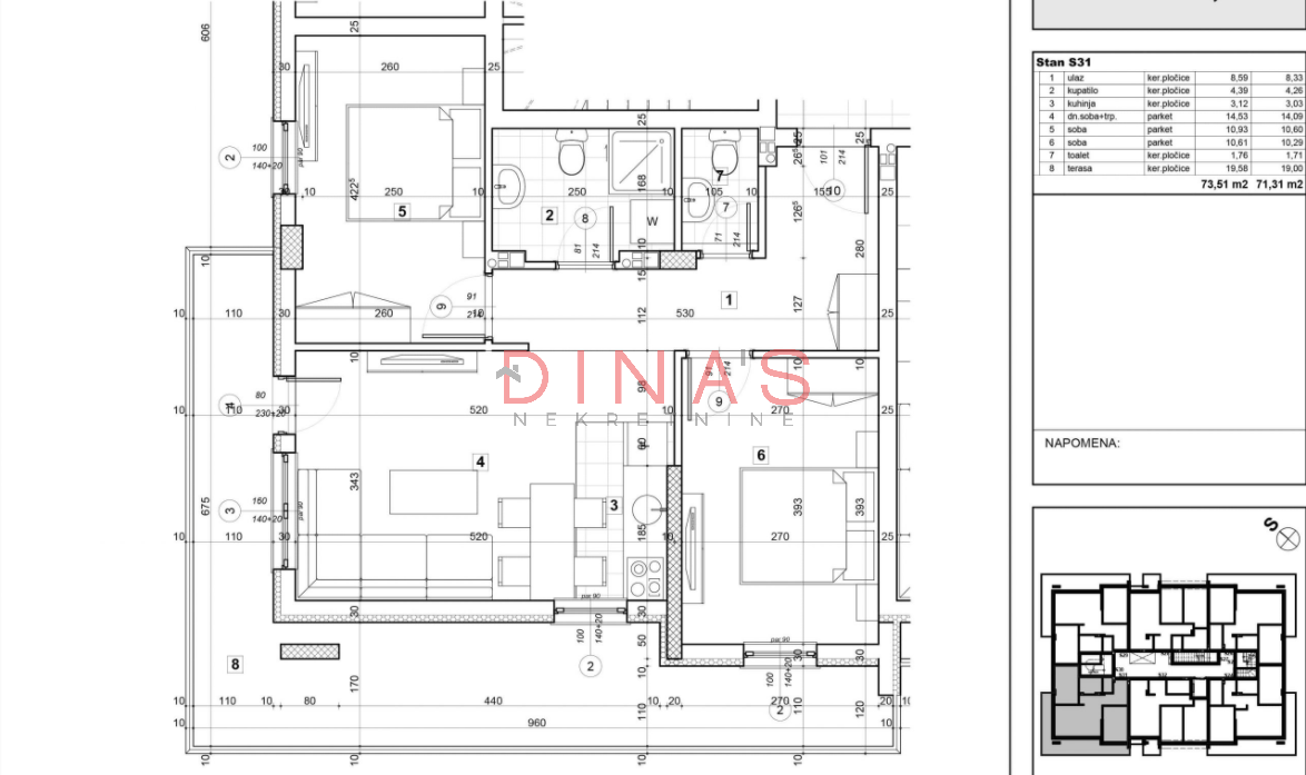 prodaja, stanovi, novi sad, telep, 71m2