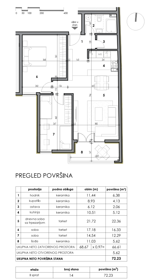 prodaja, stanovi, novi sad, bulevar oslobođenja, 72m2