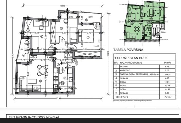 prodaja, stanovi, , adice, 74m2