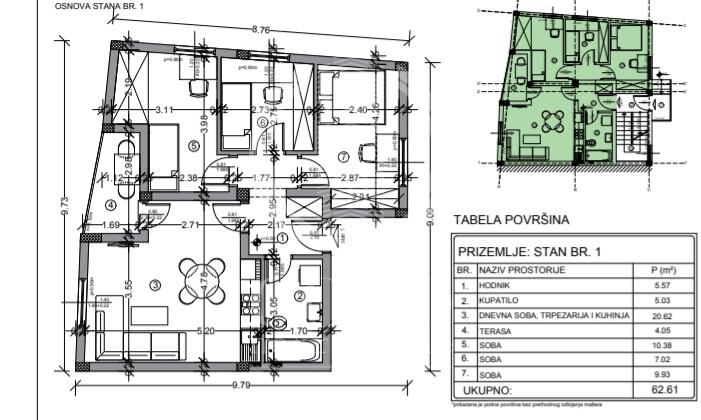 prodaja, stanovi, , adice, 63m2