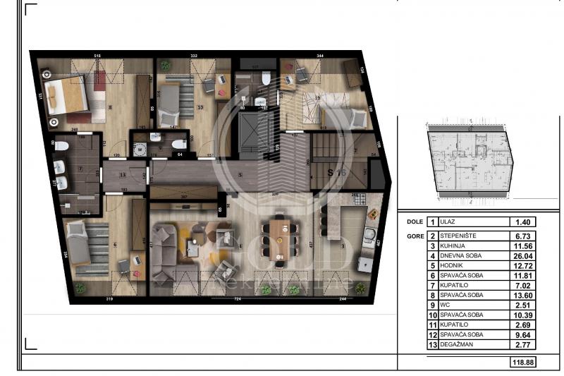 prodaja, stanovi, , bulevar patrijarha pavla, 118m2