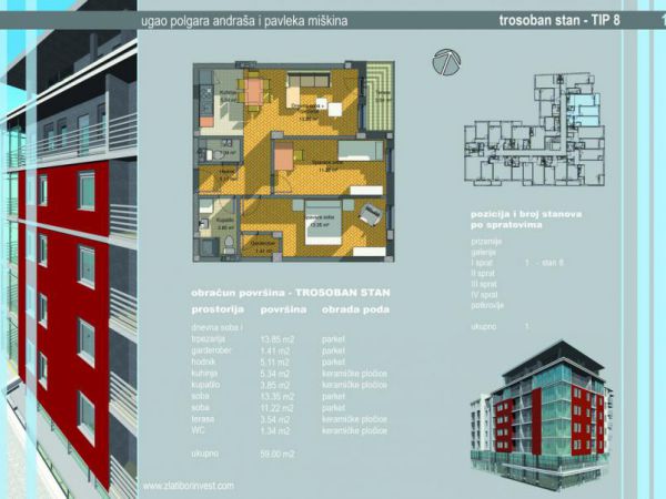 Novi Sad, Bulevar evrope, na prodaju dvosoban stan površine 60m2